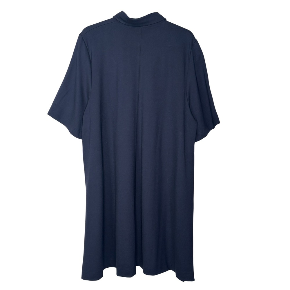 NEW COS Polo Shirt Dress Large Navy Blue S/S Jersey Minimalist NWT Luxury - Picture 4 of 10